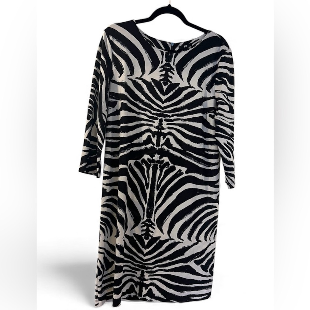 H&M Black and White Zebra Print Midi Dress